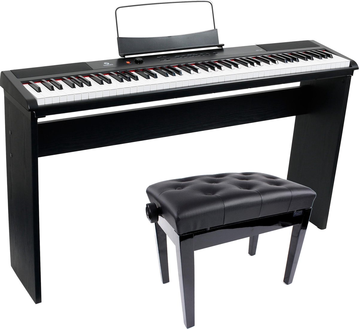 Fazley FSP200BK digitale piano zwart + onderstel + pianobank bol