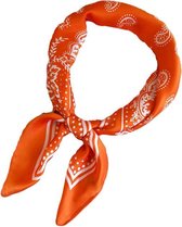 Paisley Bandana / Zakdoek Oranje | Polyester - Satijnlook | 70 x 70 cm