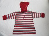 petit bateau , jongens, s.shirt met kap , streep rood / grijst , 6 maand 67