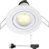 LED inbouwspot Coblux - wit - inbouwspots / downlights / plafondspots - 5W / rond / dimbaar / kantelbaar / 230V / IP20 / warmwit