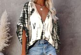 Tie-dye Dames Blouse – Maat XS – Wit