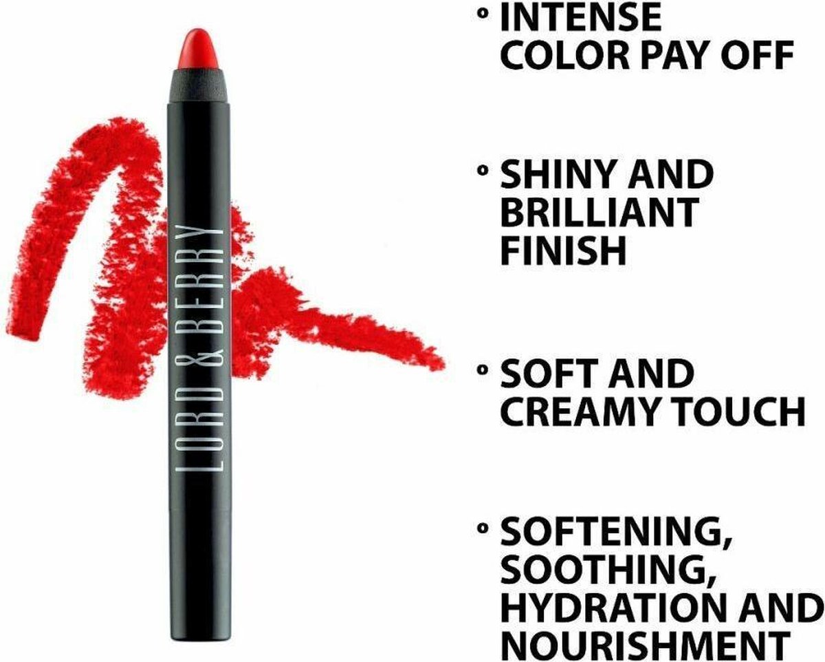 Lord & Berry - 20100 Shining Crayon Lipstick - color scarlett