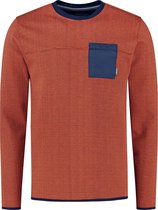 Gabbiano Trui Sweater Met Accentstof En Borstzak 771737 Brick Orange 804 Mannen Maat - XXL