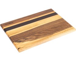 Woodflow snijplank - Kersen, Sapele en Thermo essen hout - 37 x 25 x 2cm
