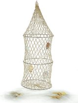 Decoratie visnet - 3 ringen - vissers fuik - 16 x 50 cm - maritieme deco