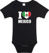 I love Mexico baby rompertje zwart jongens en meisjes - Kraamcadeau - Babykleding - Mexico landen romper 56 (1-2 maanden)