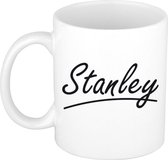 Stanley naam cadeau mok / beker met sierlijke letters - Cadeau collega/ vaderdag/ verjaardag of persoonlijke voornaam mok werknemers