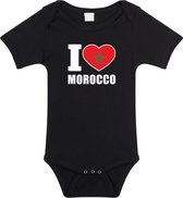 I love Morocco baby rompertje zwart jongens en meisjes - Kraamcadeau - Babykleding - Marokko landen romper 92 (18-24 maanden)