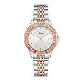 Longbo - Meibin - Dames Horloge - Rosé/Zilver - 34mm (Productvideo)