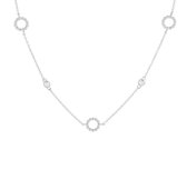 Glams Ketting Zirkonia 1,0 mm 41 + 4 cm - Zilver