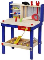 Playwall speelgoed set - houten werkbank met gereedschap - 30 delig