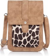 Giraffe Beige telefoon- en schoudertasje