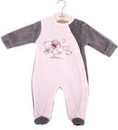 Babybol pyjama, boxpakje roze fluweel maat 68 (6 maanden)