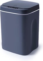 Slimme sensor prullenbak voor in de keuken en badkamer met USB oplader- 16 Liter- open en sluit automatisch- USB Charging smart sensor garbage - Diep blauw