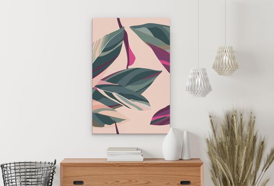 Artaza Toile Peinture Bloem - Fleurs - Abstrait - 20x30 - Klein - Tableau sur Toile - Impression sur Toile
