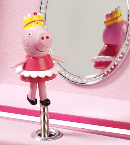 Peppa Pig sieradendoosje, juwelenkistje, muziekdoosje - met draaiende Peppa ballerina en spiegel - Bambolino Toys van Peppa Pig — afbeelding 5