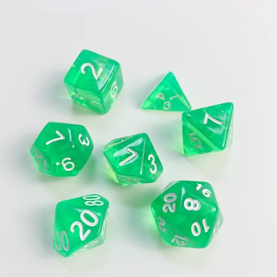 Afbeelding van het spel Genvi Dobbelstenen Set Transparant Groen