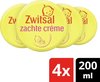 Zwitsal Baby Zachte Crème pot - 4 x 200 ml - Voordeelverpakking