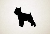 Brusselse Griffon - Silhouette hond - M - 60x64cm - Zwart - wanddecoratie