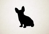 Augie - Silhouette hond - M - 69x60cm - Zwart - wanddecoratie