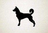 Canaanhond - Canaan Dog - Silhouette hond - M - 60x67cm - Zwart - wanddecoratie