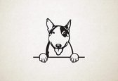 Bull Terrier - hond met pootjes - M - 60x69cm - Zwart - wanddecoratie