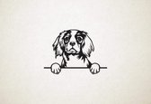 Cavalier King Charles Spaniel - hond met pootjes - XS - 18x25cm - Zwart - wanddecoratie