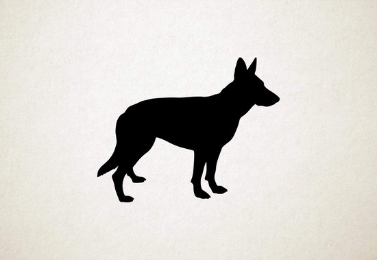 Hollandse Herder - Silhouette hond - L - 75x95cm - Zwart - wanddecoratie
