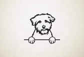 Coton de Tulear - hond met pootjes - M - 60x70cm - Zwart - wanddecoratie