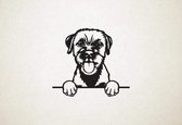 Border Terrier - hond met pootjes - M - 60x67cm - Zwart - wanddecoratie