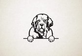 Clumberspaniel - hond met pootjes - XS - 21x26cm - Zwart - wanddecoratie