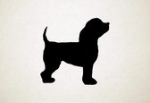 Pocket Beagle - Silhouette hond - S - 45x46cm - Zwart - wanddecoratie