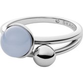 Skagen Dames Dames Ring Stainless Steel Glass Stone 50 Zilver 32015797