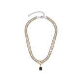Leonardo Dames Ketting edelstaal / glas One Size 88099061