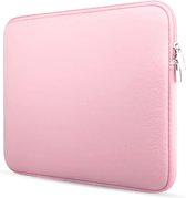 Laptop sleeve voor  Lenovo ideapad - Dubbele Ritssluiting - Soft Touch - extra bescherming - hoes -spatwaterbestendig - 13 inch  ( pink )