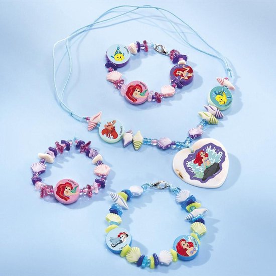 Totum Disney Princess Zeesieraden maken armbandjes maken knutselset 3 armandjes en halsketting - Totum