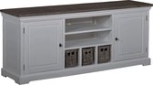 Tv meubel - napoli - tv cabinet 2 deurs - 3 laden - wit - 168x52,5x72