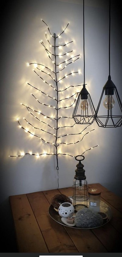 Countryfield Decoratieve LED-Boom Kerstboom van LED-verlichting voor aan de muur 100 x 120 cm | 136 LED's