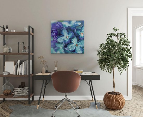 Artaza - Peinture sur toile - Fleurs lilas bleues - Lilas - 50x50 - Photo sur toile - Impression sur toile