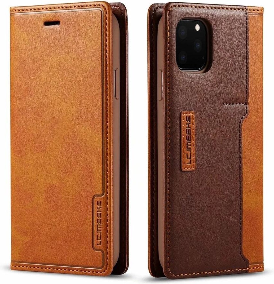 DrPhone - Imeeke 3 - Pashouder - PU leer - Magnetische Flip - Geschikt voor Galaxy S21 - Bruin