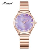 Longbo - Meibin - Dames Horloge - Rosé/Paars - 33mm