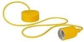 Siliconen hanglamp met textielkabel, 100 cm, verstelbaar, fitting E27, geel