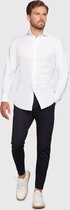 PEERS-Amsterdam - overhemd heren lange mouwen - wit - katoen - stretch - slimfit - makkelijk te strijken - duurzaam - maat 43 - XL