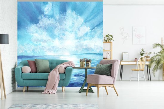 Papier Peint - Papier peint photo Mer - Ciel - Soleil - Largeur 300 cm x Hauteur 300 cm