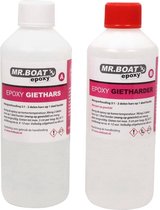 Mr.Boat Epoxy Giethars 25 - 7500 gram - Transparante Resin / Epoxyhars - Met UV blocker - Mengbekers - Handschoenen – Tongspatels