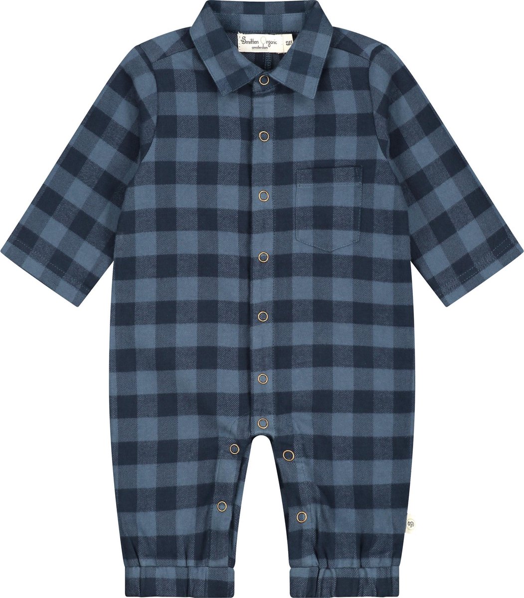 Smitten Organic - Baggy Overall Boxpak- China Blue - Maat(80)