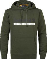 Timberland heren hoodie met capuchon. Gemaakt van biologisch katoen, gemengd met duurzaam polyester. Voorzien van een merk opdruk op de borst. - Groen - Maat XXL