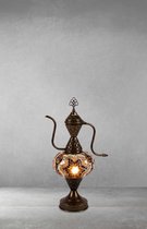 Handgemaakt Turkse Ibrik tafellamp bruin Oosterse karaf nachtlamp sfeerlamp