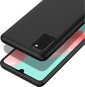 Siliconen back cover case -Geschikt voor OPPO A16 - TPU hoesje - zwart