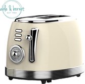 Broodrooster | Broodroosters | Broodrooster retro | Retro broodrooster | Toaster broodrooster | 2 brede sleuven | 6 standen | 850W | RVS | Beige | Able & Borret